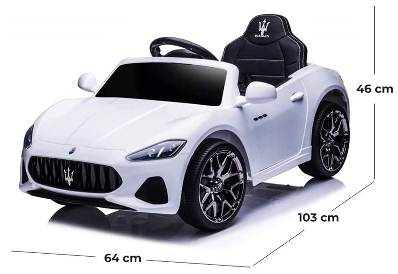 Macchina Elettrica per Bambini 12V con Licenza Maserati GranCabrio S502 Bianca-5