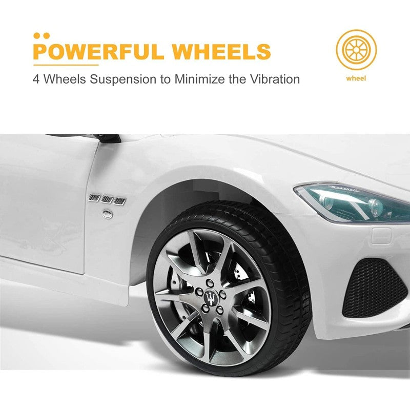 Macchina Elettrica per Bambini 12V con Licenza Maserati GranCabrio S502 Bianca-9