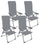 Set mit 4 klappbaren Liegestühlen 59 x 64 x 108 cm aus Aluminium und grauem Textilene