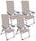 Set mit 4 klappbaren Liegestühlen 59 x 64 x 108 cm in Aluminium und Textilene Taupe