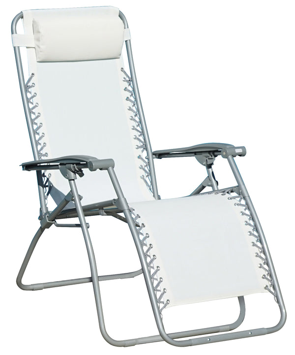 prezzo Zero Gravity Reclining Folding Liegestuhl aus Eisen und Textilene Versilia Ecru
