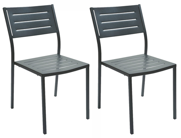 Set aus 2 Gartenstühlen 46x58x84 cm in RD Italia Dorio Anthrazit Stahl acquista