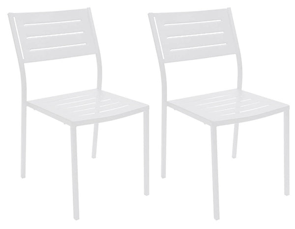 Set mit 2 Gartenstühlen 46 x 58 x 84 cm aus Stahl RD Italia Dorio Weiß prezzo