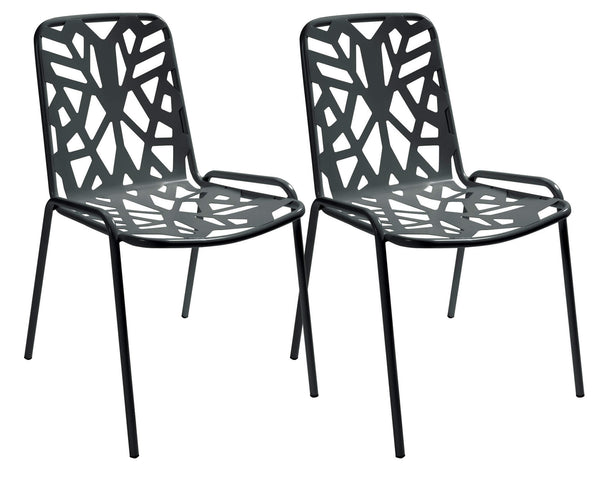 Set aus 2 Gartenstühlen 52x59x83 cm in RD Italia Fancy Anthrazit Stahl prezzo