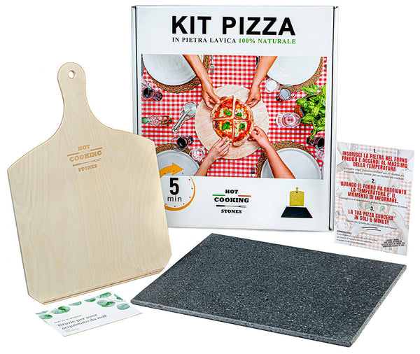 Lavastein-Set + Holzschaufel 30x30 cm für neapolitanischen Pizzaofen prezzo