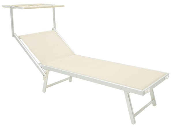 Garten-Sonnenliege 189 x 61 x 38 cm aus Aluminium und Textilene Simba Taupe prezzo