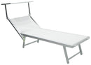 Lettino Prendisole da Giardino 189x61x38 cm in Alluminio e Textilene Simba Bianco-1