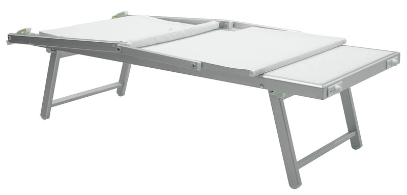 Lettino Prendisole da Giardino 189x61x38 cm in Alluminio e Textilene Simba Bianco-4