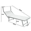 Lettino Prendisole da Giardino 189x61x38 cm in Alluminio e Textilene Simba Bianco-5