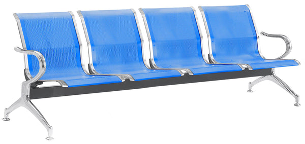 Tosini Blu Bürobank für Wartezimmer 4 Sitzplätze aus Stahl sconto