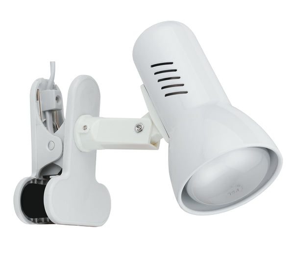 Lampe mit Clip Weiß Metall Tischlampe E27 Intec SPOT-CARRERA-C sconto