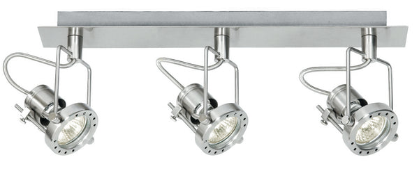 online Scheinwerfer Drei Lichter Verchromtes Metall Moderne LED-Lampe 9 Watt GU10 Warmes Licht Intec SPOT-TECHNO-3