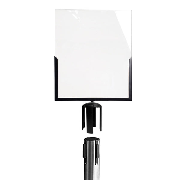 Hinweishalter für vertikale A3-Pfosten aus ABS und schwarzem Metall mit transparentem Plexiglas acquista