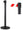 Gardinenstange 3 Meter aus mattschwarzem Metall Ø36x101 cm Weiß/Rotes Band