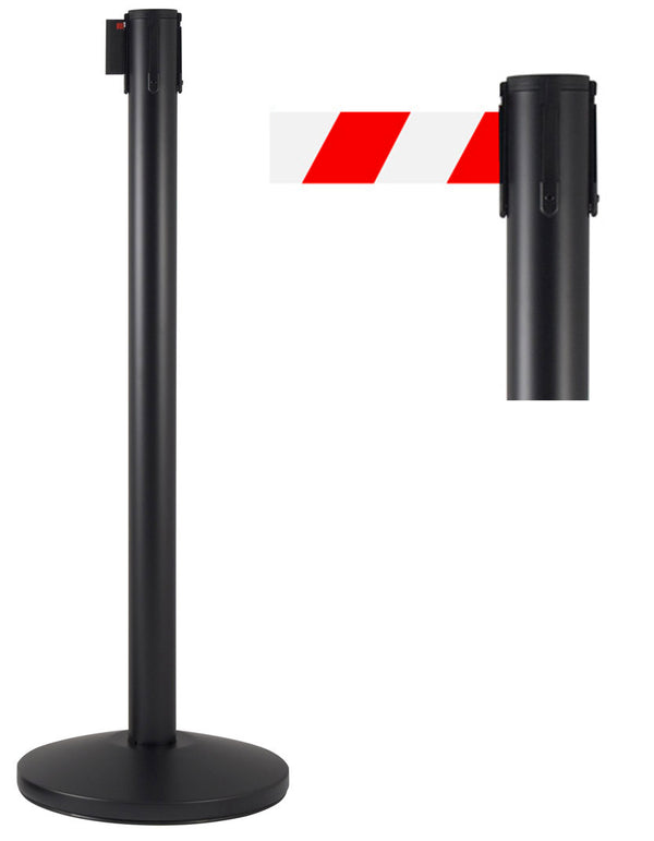 prezzo Gardinenstange 3 Meter aus mattschwarzem Metall Ø36x101 cm Weiß/Rotes Band