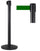 Gardinenstange 3 Meter aus mattschwarzem Metall Ø36x101 cm grünes Band
