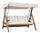 3-Sitzer-Gartenschaukel 190 x 120 x 180 cm aus Holz mit Ecru-Kissen