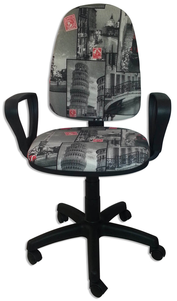 Operativer Bürosessel aus Renier Postkartenstoff Italien online