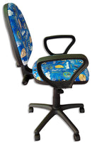 Sedia Poltrona Operativa da Ufficio in Tessuto Renier F1 Azzurra-3