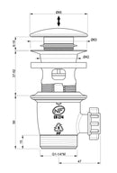 Piletta di Scarico a Pulsante da 11/4 in Acciaio Inox Satinato Nilo-2