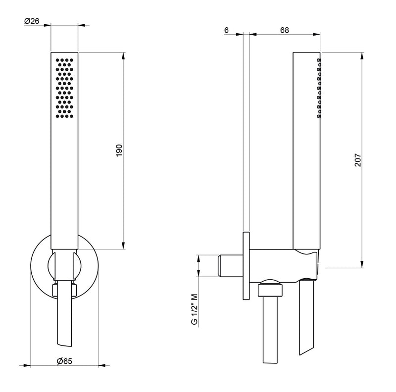 Doccetta Tonda con Presa D'acqua in Acciaio Inox Satinato Nilo-2
