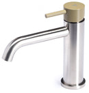 Rubinetto Miscelatore Monocomando Lavabo senza Scarico in Acciaio Inox Satinato Maniglia Ulivo-1