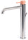 Hoher Einhebel-Waschtischmischer aus Edelstahl mit Pulvergriff