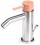 Rubinetto Miscelatore Monocomando Bidet in Acciaio Inox Maniglia Cipria-1