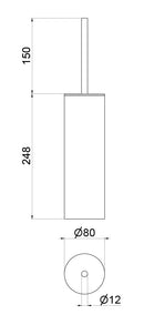 Porta Scopino da Appoggio in Acciaio Inox Satinato Nilo-2