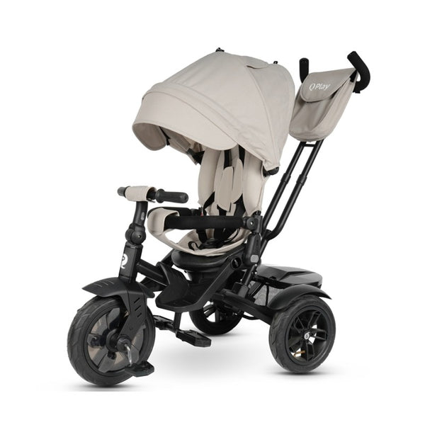 Triciclo Passeggino per Bambini 6 in 1 con Seggiolino Reversibile Qplay Premium Avorio sconto