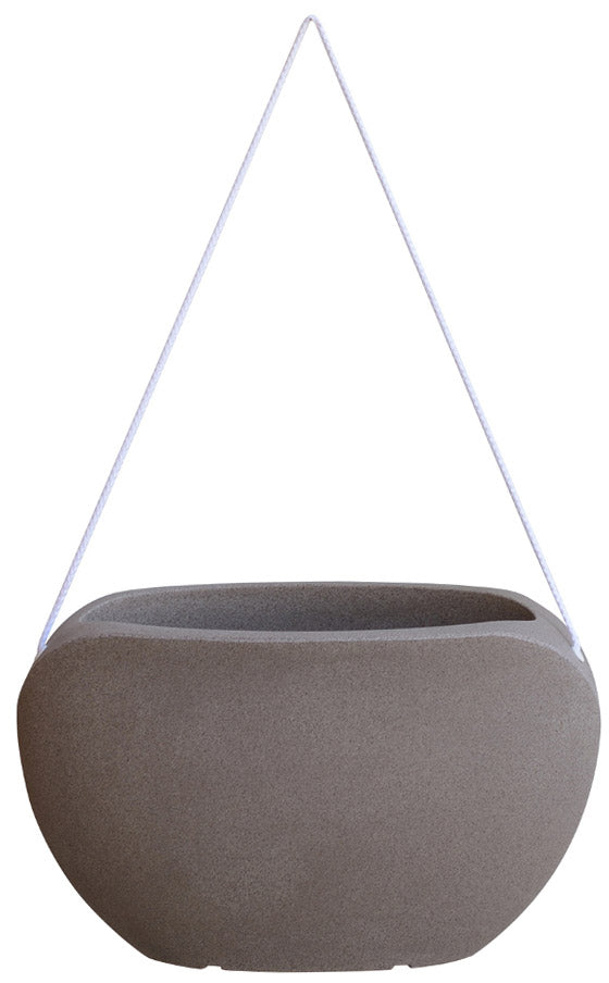 Ovale Vase aus Polyethylen Vanossi Clio Bag Corda Pietra Serena Verschiedene Größen sconto