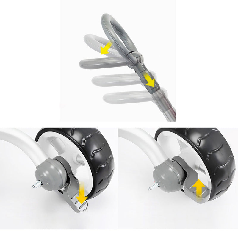 Triciclo Passeggino Seggiolino Reversibile 6in1 Happy Kids Avorio-6