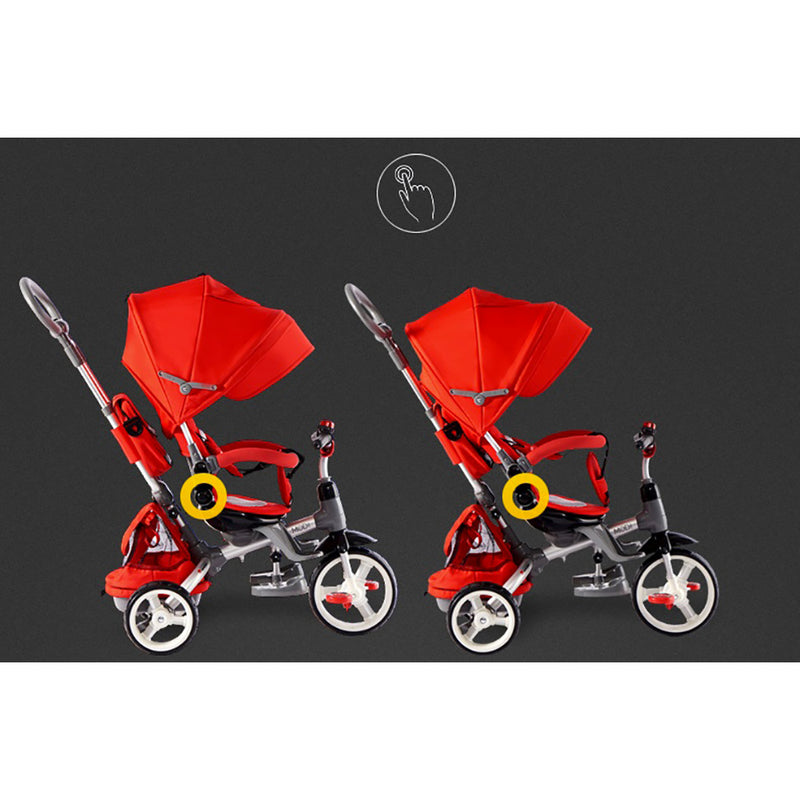 Triciclo Passeggino Seggiolino Reversibile 6in1 Happy Kids Viola-10
