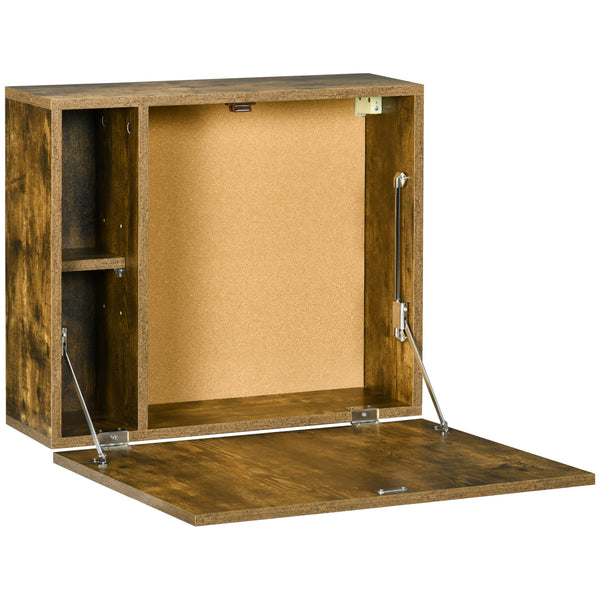 Klappbarer Schreibtisch mit Regalen 60 x 20 x 50 cm aus brauner Spanplatte und MDF online