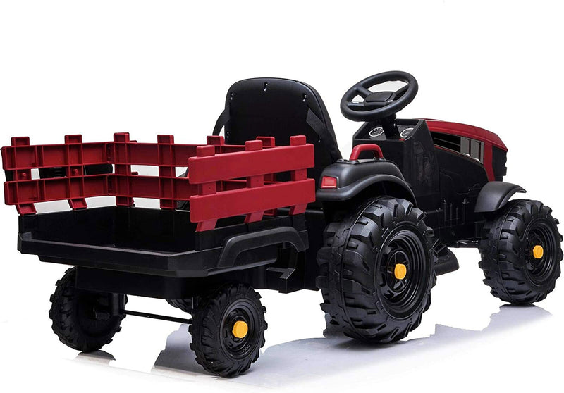Trattore Elettrico per Bambini 12V con Rimorchio Happy Kids Rosso-7
