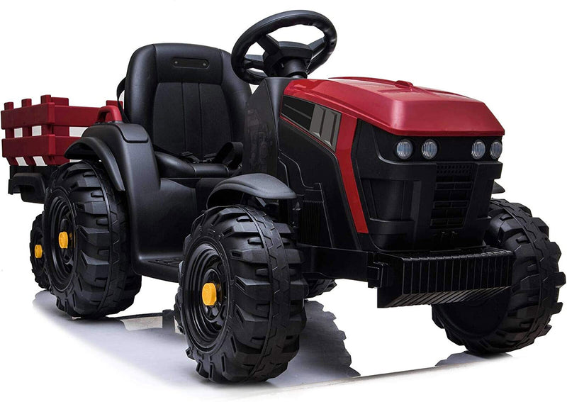 Trattore Elettrico per Bambini 12V con Rimorchio Happy Kids Rosso-8