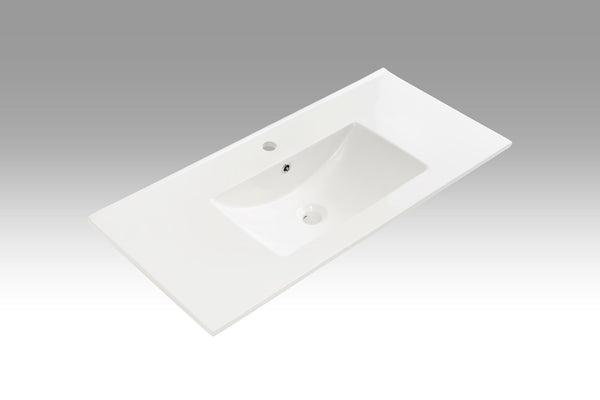 acquista Rechteckiges Einbau-Waschbecken aus Keramik 101x46,5x2cm Weiß TFT