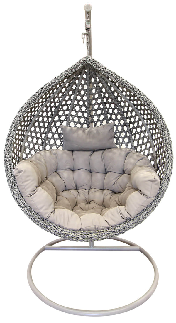 acquista Gartenschaukel-Hängematte aus Stahl und grauem Topas-Rattan