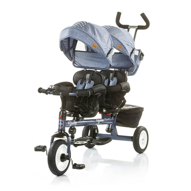 Passeggino Triciclo Gemellare Chipolino Apollo Blu-1