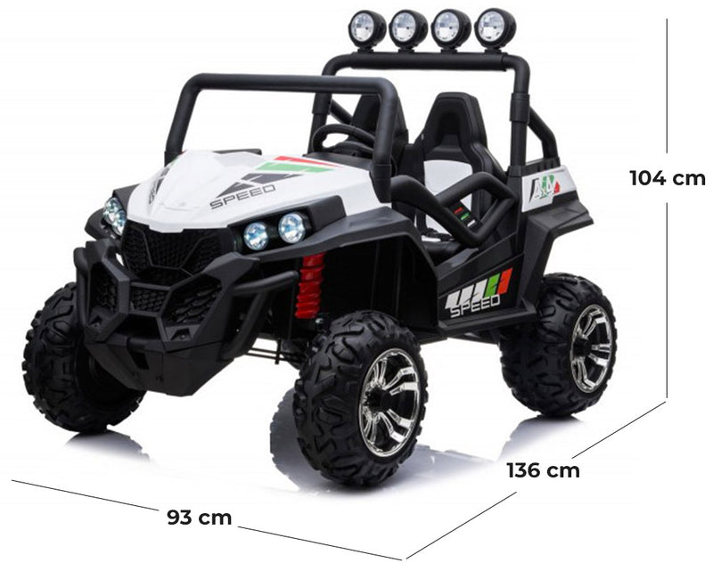Macchina Elettrica per Bambini 24V 2 Posti Maxi Buggy Bianca-5