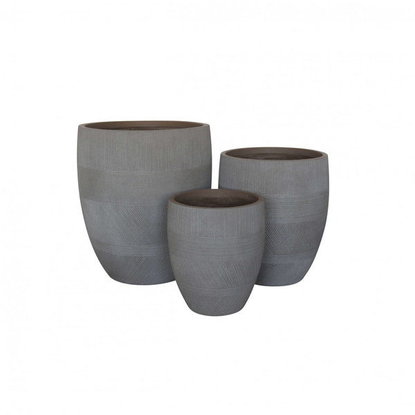 acquista Set mit 3 Poppy-Vasen aus Tortora-Kunstfaser
