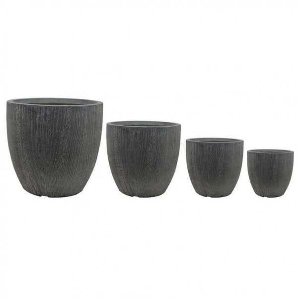sconto Set mit 4 Dalia-Vasen aus grauer Tonfaser