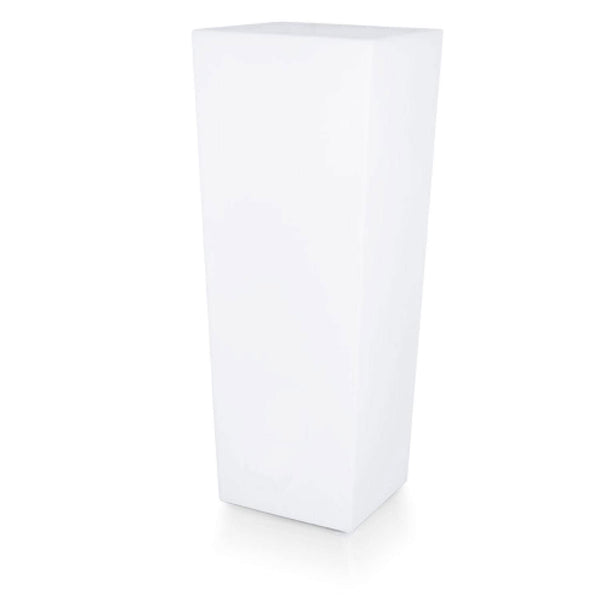 online Vaso Quadrato Luminoso da Giardino Solare Autoricaricabile 38x38x86 cm in Polietilene Sined Solar 86 Bianco