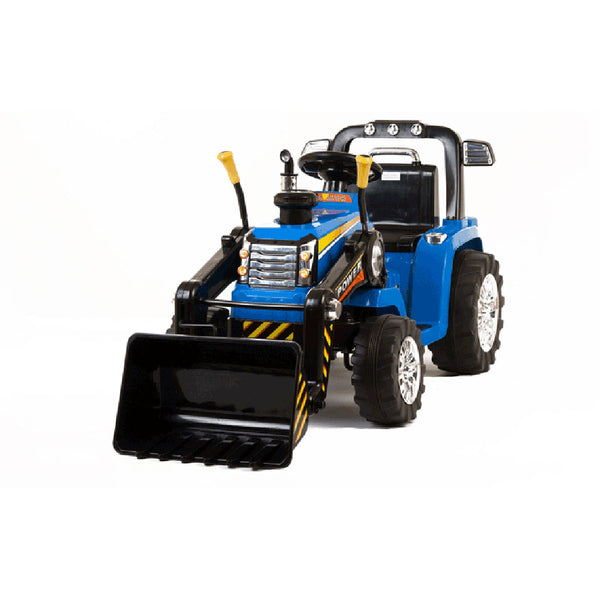 online Elektrischer Traktor Scraper mit Schaufelbagger 12V für Kinder Blau