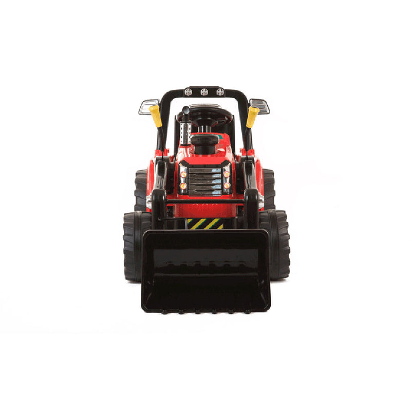 Trattore Elettrico per Bambini Ruspa con Pala Scavatrice 12V Rosso-2