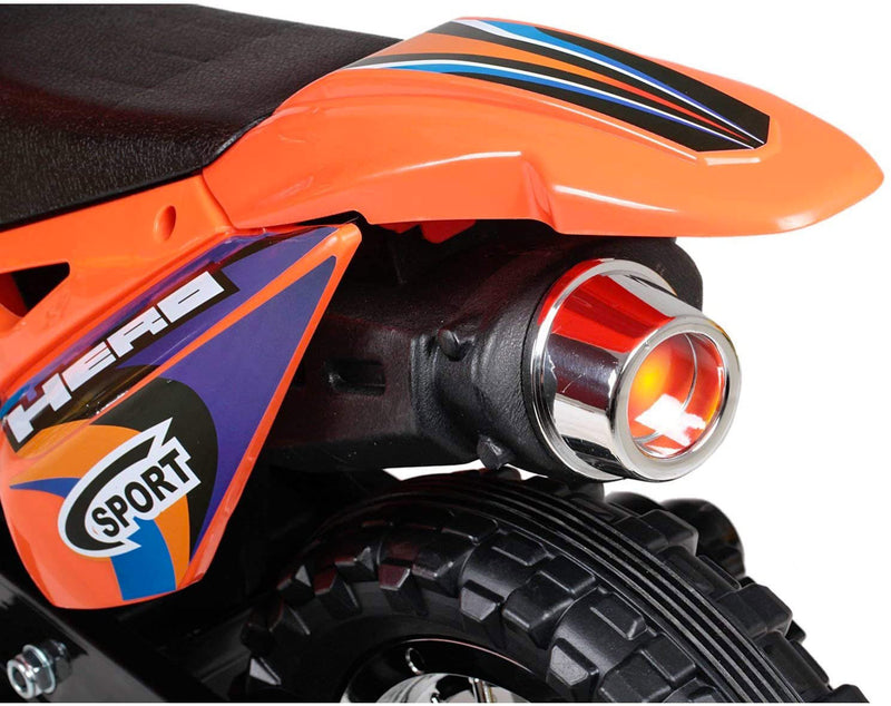 Moto Elettrica per Bambini 6V Super Cross Happy Kids Arancione-10