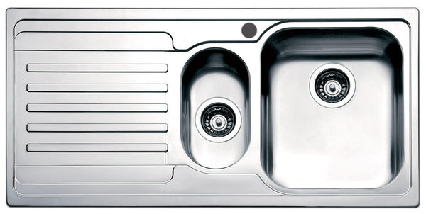 sconto Küchenspüle 1,5 Becken 100 x 50 cm aus Edelstahl Apell Venezia Abtropffläche links
