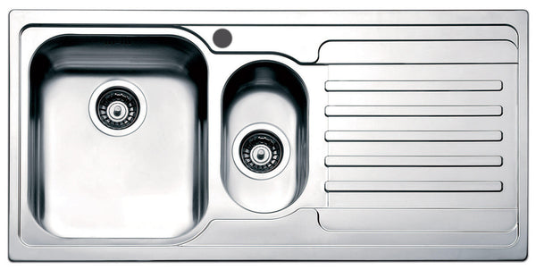 Küchenspüle 1,5 Becken 100 x 50 cm aus Edelstahl Apell Venezia Abtropffläche rechts acquista