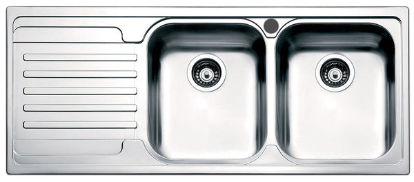 Küchenspüle 2 Becken 116x50 cm aus Edelstahl Apell Venezia Abtropffläche links prezzo