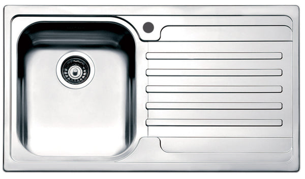 sconto Küchenspüle 1 Becken 86x50 cm in Apell Venezia Edelstahl Abtropffläche rechts